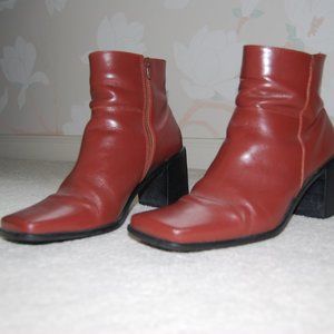 Square-toed chunky booties